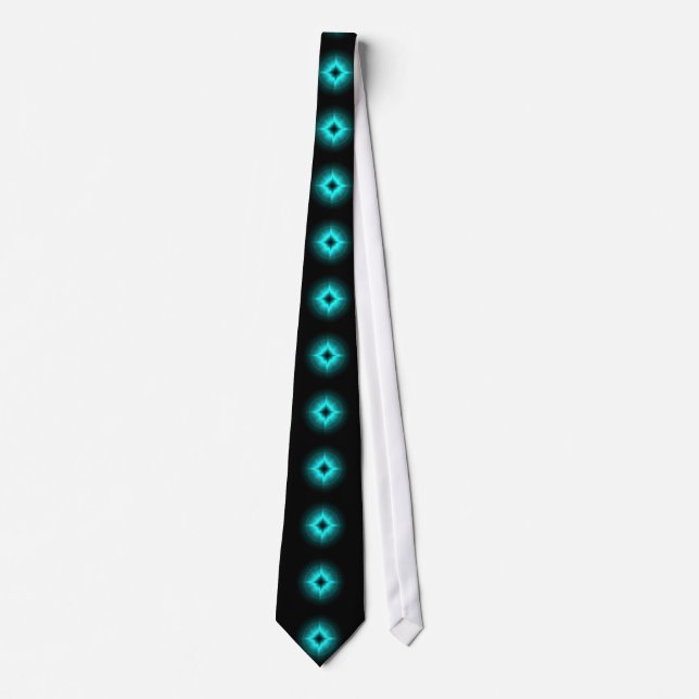 Gravata Estrelas da sorte verde menta preto Artdeco (Frente)