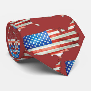 Gravata Estrelas de Bandeira Americanas e Stripes Patriót