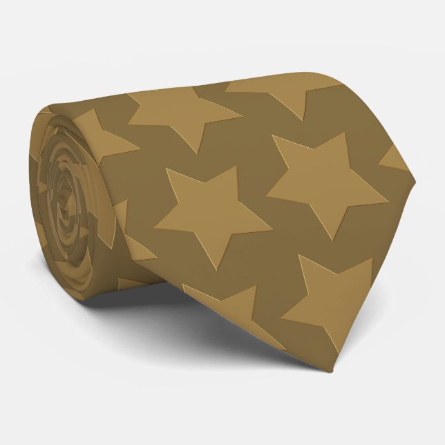 Gravata Estrelas Douradas (Rolled)