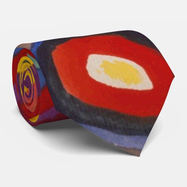 Gravata Estudo de cor Wassily Kandinsky dos círculos quadr (Rolled)
