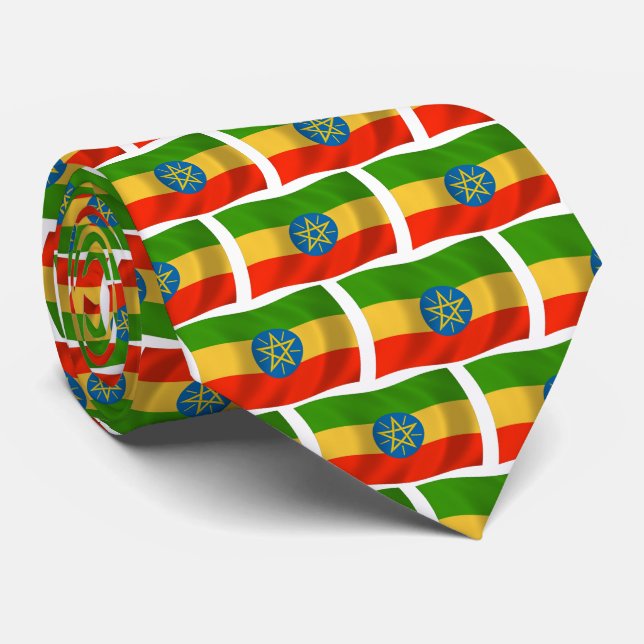 Gravata Etiópia Flag Tie (Rolled)