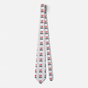 Gravata Eu adoro bigode em tricô de estilo motif