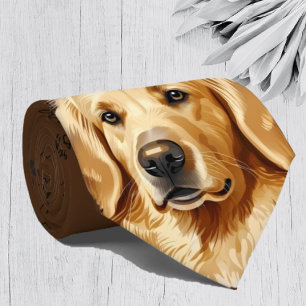 Gravata Eu Amo Cachorros Ouro Retriever Labrador Colar