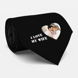 Gravata Eu Amo Minha Esposa Coração Personalizado Foto