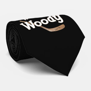 Gravata Eu Skate com um bastão de hóquei de Woodie