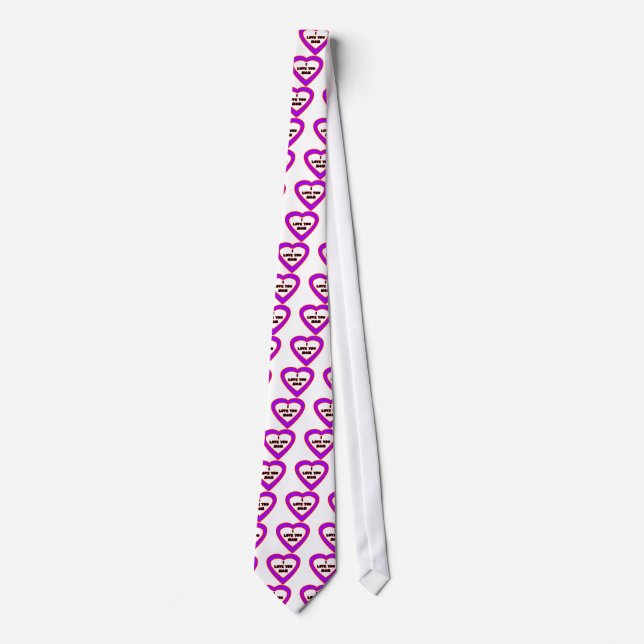 Gravata Eu te amo MAMÃ Purple Heart o presente de Zazzle d (Frente)