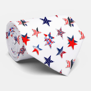 Gravata EUA Red White Blue Stars Nectie