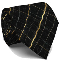 Gravata Executiva de Luxo | Mármore Preto e Dourad
