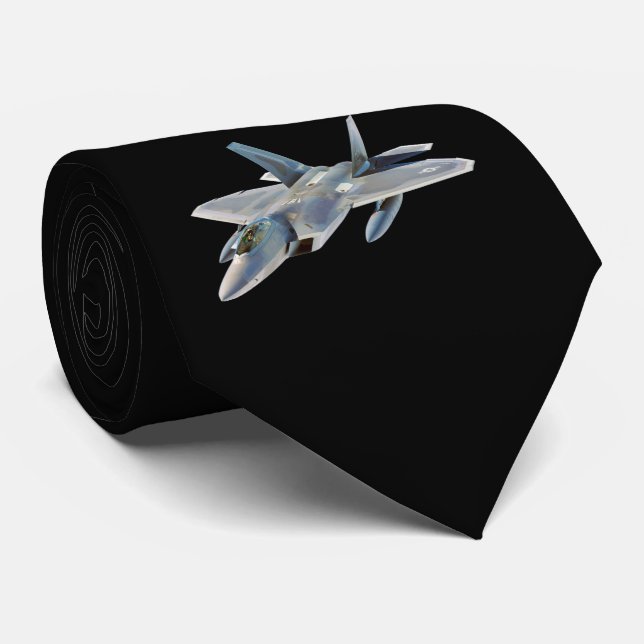 Gravata F-22 Jato de Combatente do Raptor em Preto (Rolled)