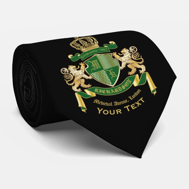 Gravata Faça seu próprio Casaco de armas emblema de leão D (Rolled)