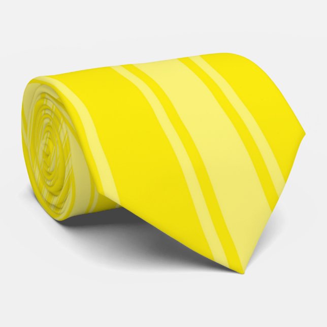 Gravata Faixa de Cor Aureolina Padrão Divertido (Rolled)
