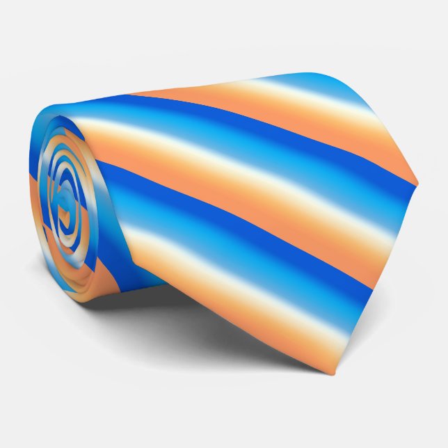 Gravata Faixa de padrão de gradiente em azulejos divertido (Rolled)