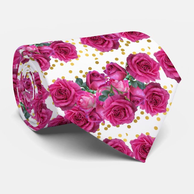 Gravata faixa de rosas (Rolled)