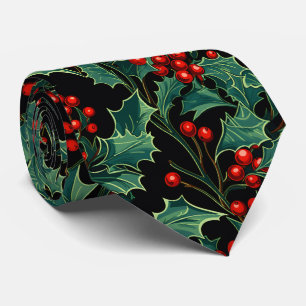 Gravata Faixas de Natal e Berries