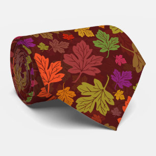 Gravata Fall Autumn Maple Leaves Pattern