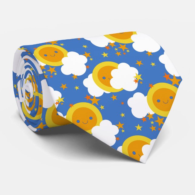 Gravata Falln Kawaii Moon, Estrelas, Sol (Rolled)