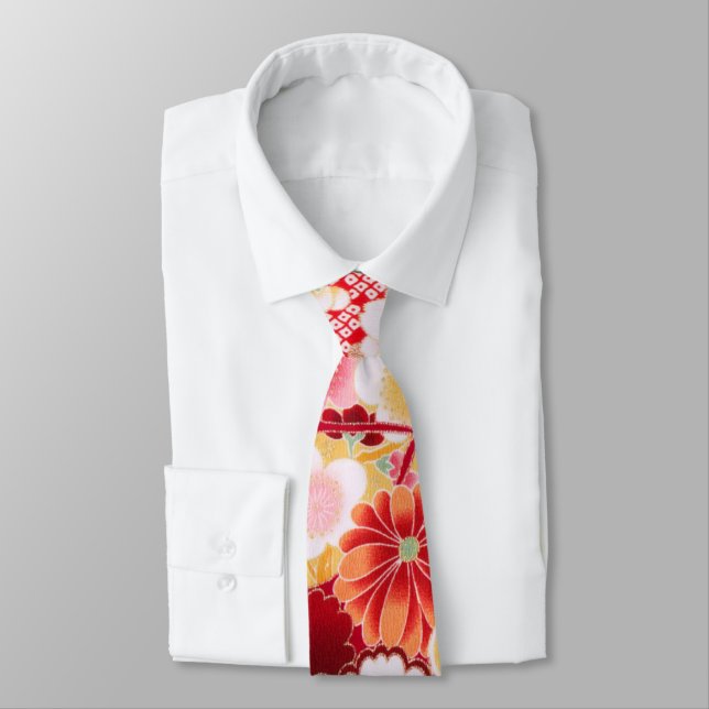 Gravata Falln Red Floral Burst (Amarrado)