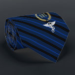 Gravata Falso azul do monograma profissional do<br><div class="desc">Um laço personalizado listrado azul costurou aos profissionais da medicina da quiroterapia.</div>