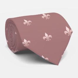 Gravata Falso Ouro Rosa Fleur de lis DIY Rosa Empoeirada