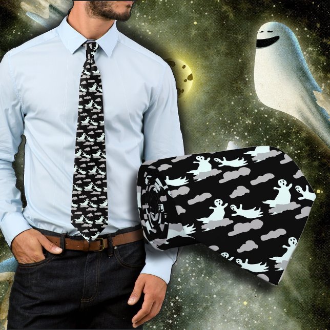 Gravata Fantasmas nas nuvens preto e branco (Criador carregado)