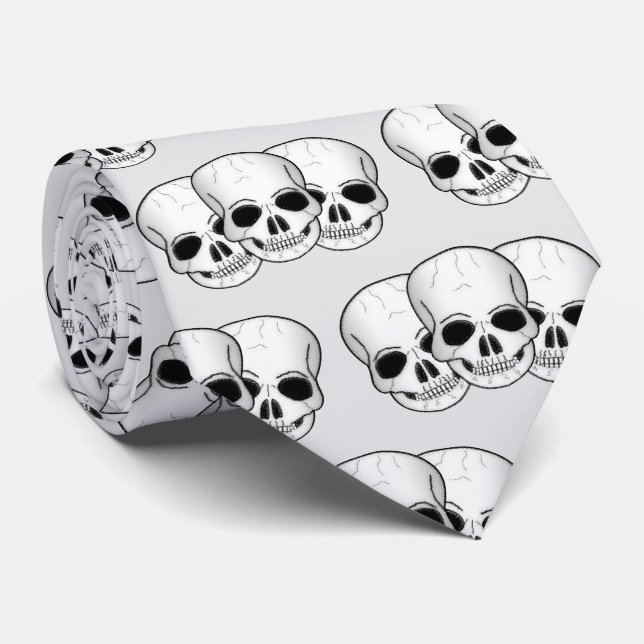 Gravata Fantasy Art Skull Design (Rolled)