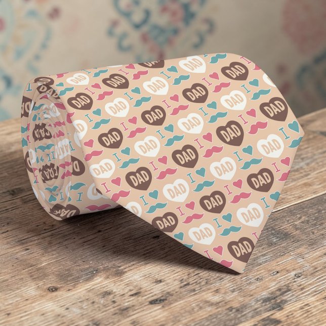 Gravata Father's Day Dad Pattern Necktie Tie (Criador carregado)