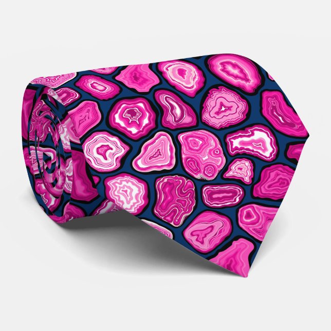 Gravata Fatias de agata rosa (Rolled)