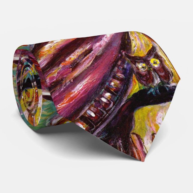 Gravata FAUST / Máscara Misteriosa com Tricorn e Coruja Ti (Rolled)