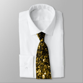 Gravata Faux brilho amarelo dourado escuro brilha