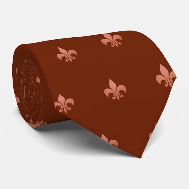 Gravata Faux Copper Fleur de Lis DIY Fall Russo (Rolled)