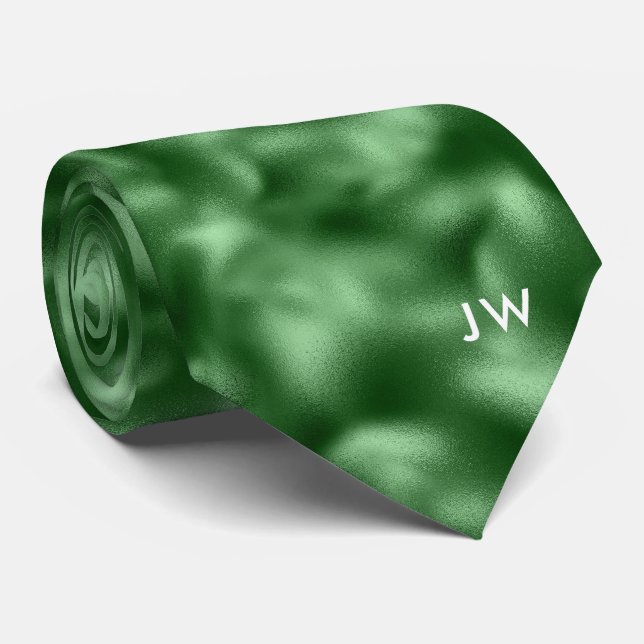 Gravata Faux Emerald Green Foil | Rua, Dia de Patrick (Rolled)