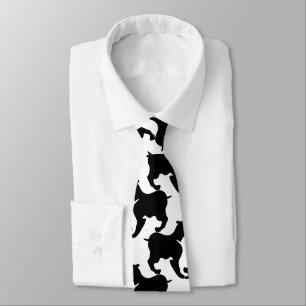 Gravata Faux pied de poule com L Dogs moda Tie 2
