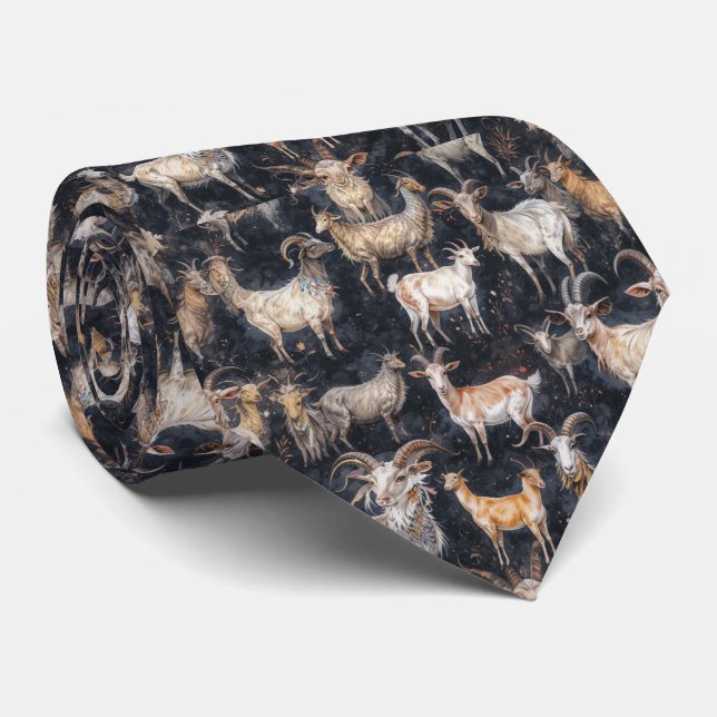 Gravata Fazenda de Animais Cabra Fantasia Divertida  (Rolled)