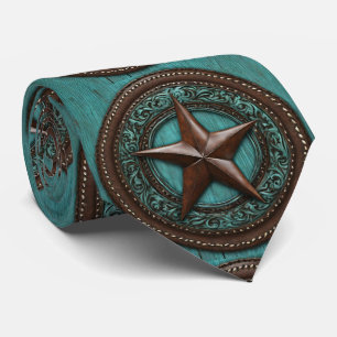 Gravata Fazenda do País Cowboy Ocidental Turquoise Texas S