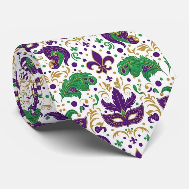 Gravata Feathers & Fleur-de-Fun Mardi Gras (Rolled)