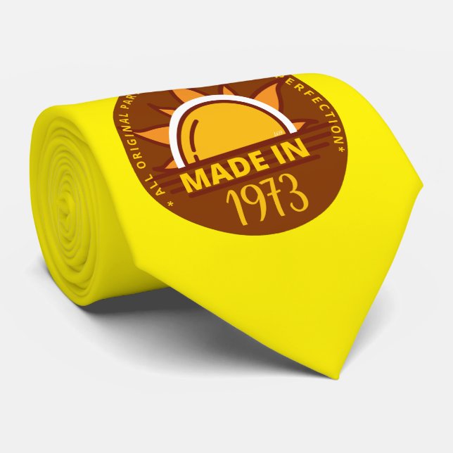 Gravata FEITO EM 1973 presente engraçado de aniversário    (Rolled)