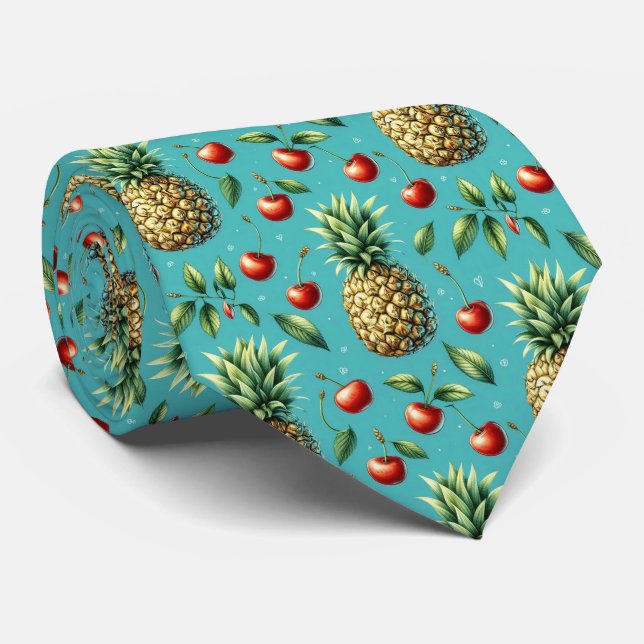 Gravata Felicidade de Abacaxi com Cereja (Rolled)