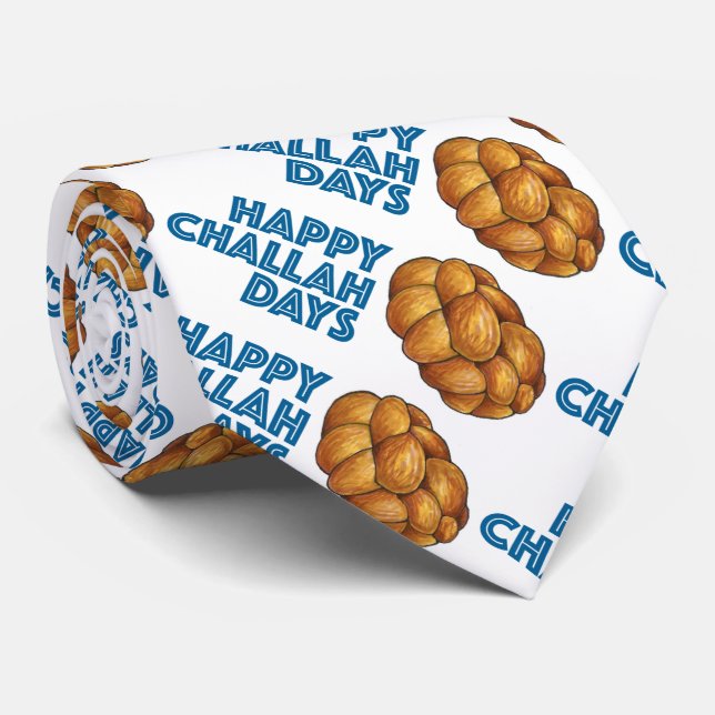 Gravata Feliz Challah Days Hanukkah Chanukah Holiday (Rolled)
