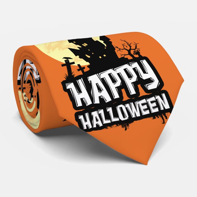 Gravata Feliz Dia das Bruxas (Rolled)