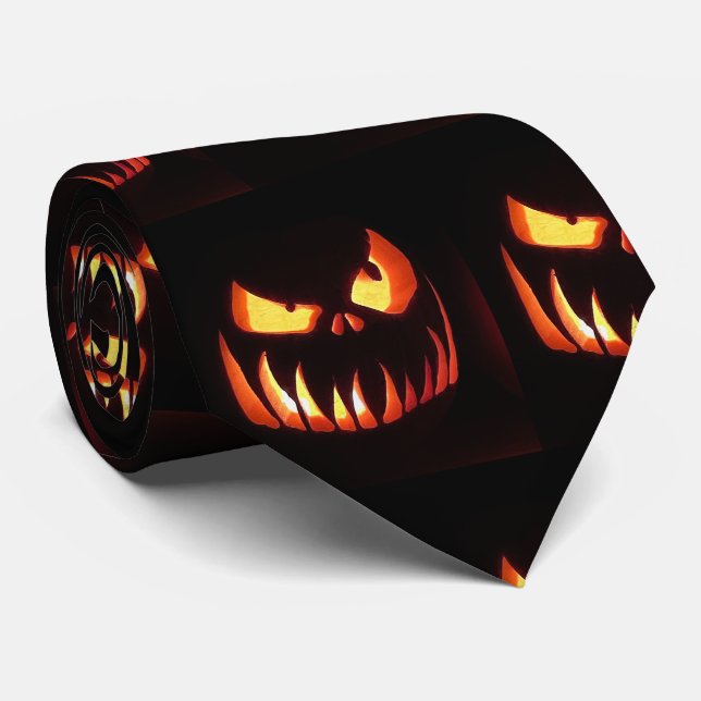 Gravata Feliz Halloween Pumpkin (Rolled)