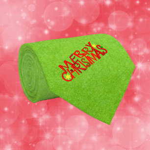Gravata Feliz Natal Letras Vermelhas Brilhantes estrelas V