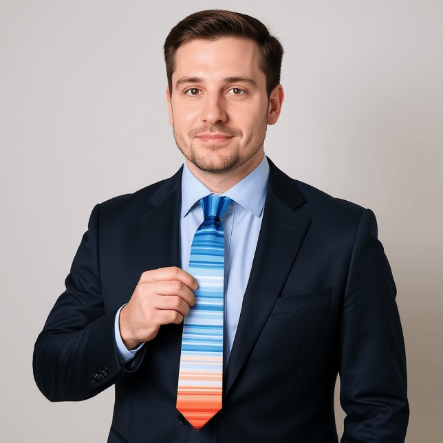 Gravata Feriado de Aniversário da Tendência Moderna Oferec (Modern Trendy Birthday Holiday Gift Climate Stripe Neck Tie)