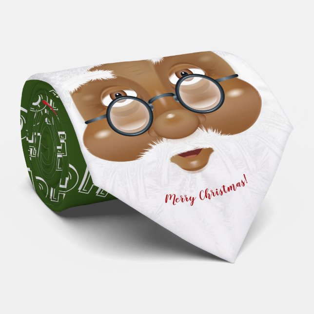 Gravata Feriado de Natal afro-americano Santa Claus (Rolled)