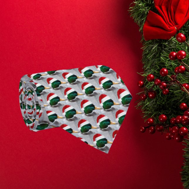 Gravata Feriado de Pato Vestindo Red Santa Hat (In Situ Holiday)