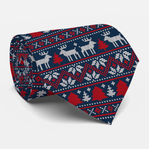Gravata Feriado Escandinavo da Árvore de Natal de Reindeer