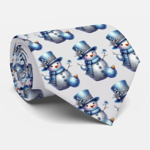 Gravata Feriados de inverno elegantes do Natal Snowman