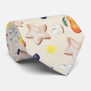 Gravata Festa de Natal Lemon Pear Watercolor