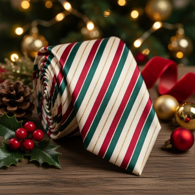 Gravata Festive Christmas Candy Cane Stripe (Criador carregado)