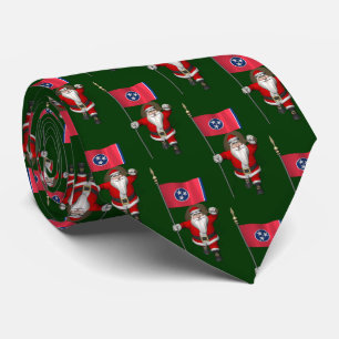Gravata Festivo Papai Noel Com Bandeira Do Tennessee