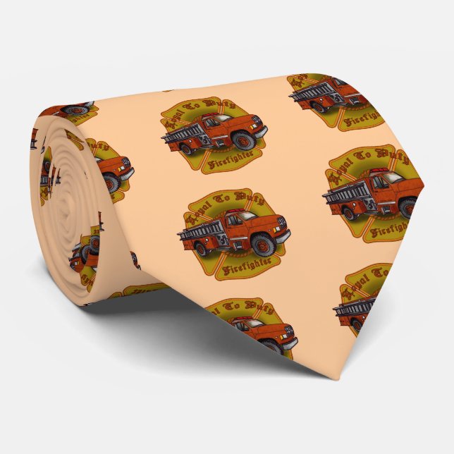 Gravata fiel de bombeiro de caminhão de bombeiros (Rolled)